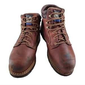 Georgie Boots Work Safety Shoes Men 12 M Brown Leather Metguard ASTM Performance